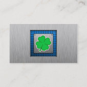 Vierblättriges Kleeblatt; Metallblick Visitenkarte (Rückseite)