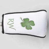 vierblättriges Kleeblatt Mit Monogramm Golf Headcover (Vorderseite)