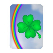 Vierblättriges Kleeblatt mit Regenbogen Magnet (Vertikal)