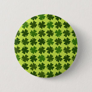Vierblättriges Kleeblatt Muster Button