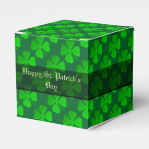 vierblättriges Kleeblatt Muster Cube Favor Box Geschenkschachtel