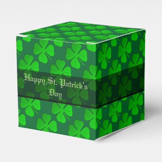 vierblättriges Kleeblatt Muster Cube Favor Box Geschenkschachtel (Vorderseite)