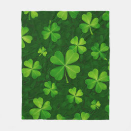 vierblättriges Kleeblatt Muster Fleecedecke