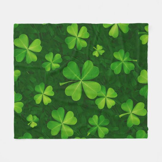 vierblättriges Kleeblatt Muster Fleecedecke (Vorderseite (Horizontal))