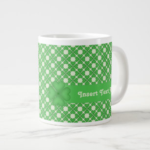 vierblättriges Kleeblatt Muster individuell anpass Jumbo-Tasse