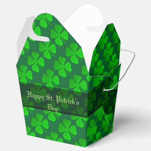 vierblättriges Kleeblatt Muster-Starthilfe Geschenkschachtel (Geöffnet)