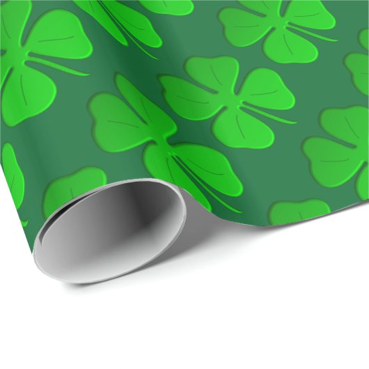 vierblättriges Kleeblatt Mustertrennpapier Geschenkpapier (Rolleneckpunkt)
