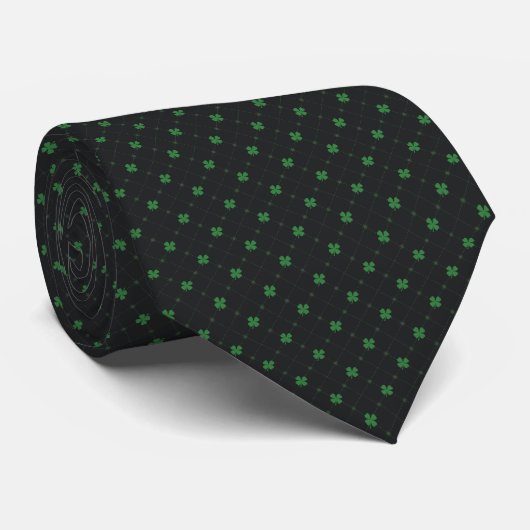 vierblättriges Kleeblatt Neck Tie Krawatte (Gerollt)