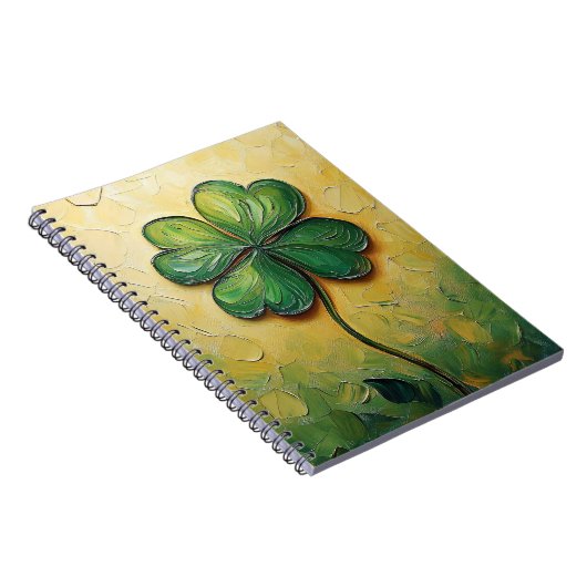 vierblättriges Kleeblatt Notizblock (Rechte Seite)