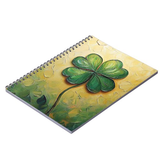 vierblättriges Kleeblatt Notizblock (Linke Seite)