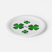 vierblättriges Kleeblatt Pappteller (Schrägansicht)