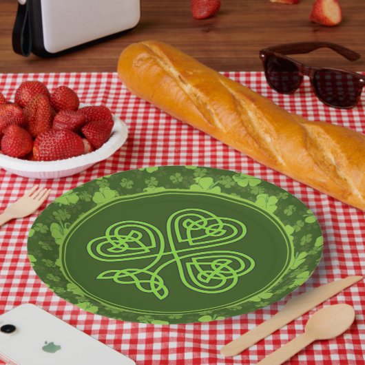 VIERBLÄTTRIGES KLEEBLATT PAPPTELLER (Picknick)