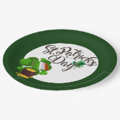 vierblättriges Kleeblatt Pappteller (Schrägansicht)