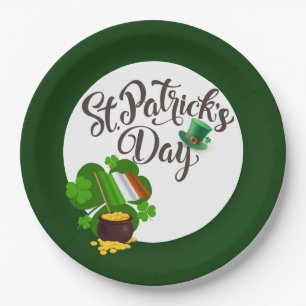 vierblättriges Kleeblatt Pappteller