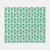 vierblättriges Kleeblatt Pattern Green Fleecedecke (Vorderseite (Horizontal))