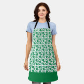 vierblättriges Kleeblatt Pattern Green Schürze (Getragen)
