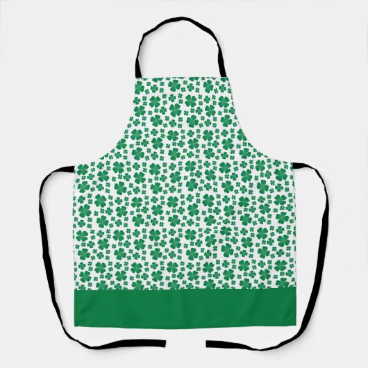 vierblättriges Kleeblatt Pattern Green Schürze (Vorderseite)