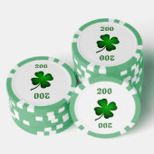 vierblättriges Kleeblatt Pokerchips (Stapel)