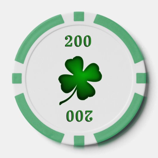 vierblättriges Kleeblatt Pokerchips (Vorderseite)