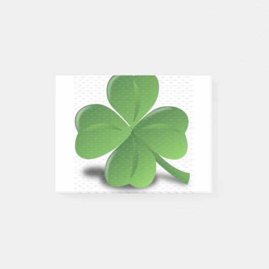 Vierblättriges Kleeblatt Post-it Klebezettel (Vorderseite)