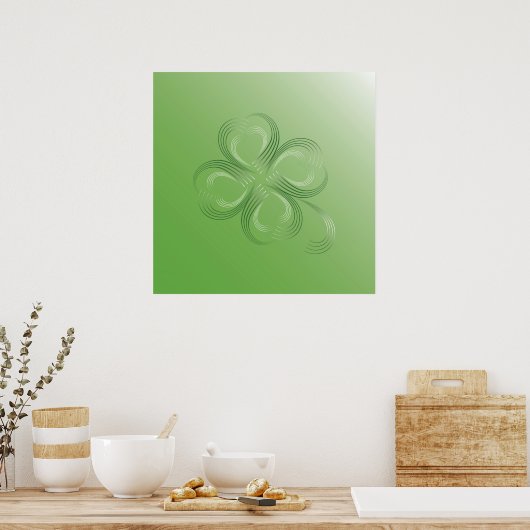 vierblättriges Kleeblatt Poster (Küche)