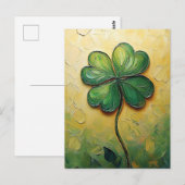 vierblättriges Kleeblatt Postkarte (Vorne/Hinten)
