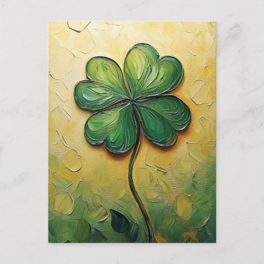 vierblättriges Kleeblatt Postkarte (Vorderseite)