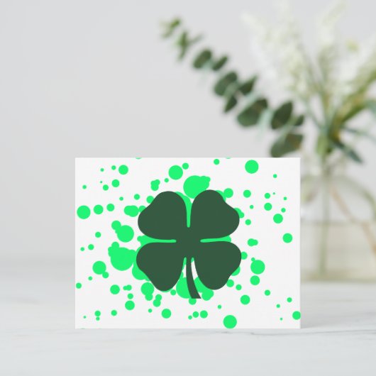 vierblättriges Kleeblatt Postkarte (Stehend Vorderseite)