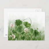 vierblättriges Kleeblatt Postkarte (Vorne/Hinten)