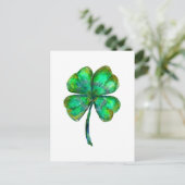 vierblättriges Kleeblatt Postkarte (Stehend Vorderseite)
