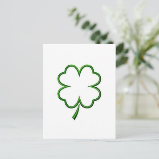 vierblättriges Kleeblatt Postkarte (Stehend Vorderseite)