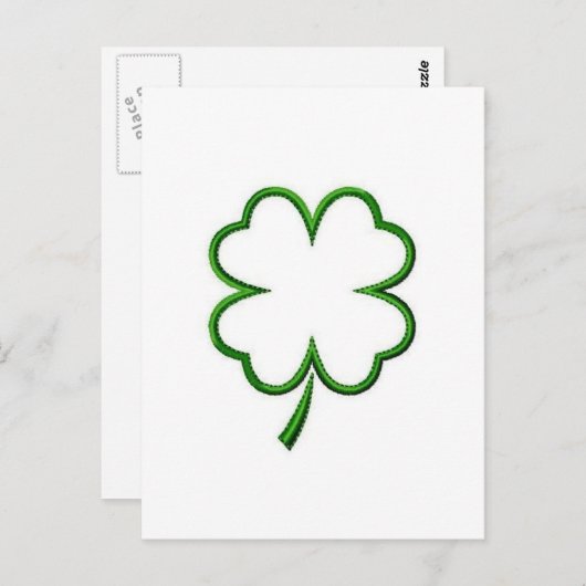 vierblättriges Kleeblatt Postkarte (Vorne/Hinten)