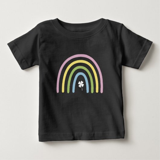 vierblättriges Kleeblatt Rainbow St Patrick's Day Baby T-shirt (Vorderseite)