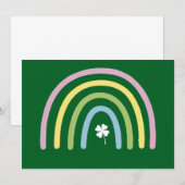 vierblättriges Kleeblatt Rainbow St Patrick's Day Einladung (Vorne/Hinten)