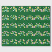 vierblättriges Kleeblatt Rainbow St Patrick's Day Geschenkpapier (Flach)