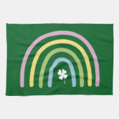 vierblättriges Kleeblatt Rainbow St Patrick's Day Geschirrtuch (Horizontal)