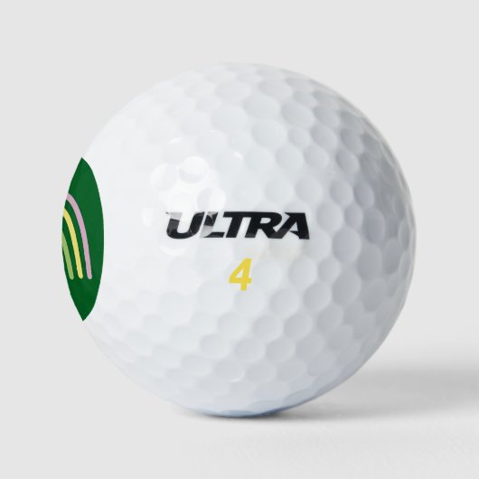 vierblättriges Kleeblatt Rainbow St Patrick's Day Golfball (Logo)
