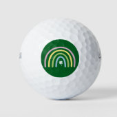 vierblättriges Kleeblatt Rainbow St Patrick's Day Golfball (Vorderseite)
