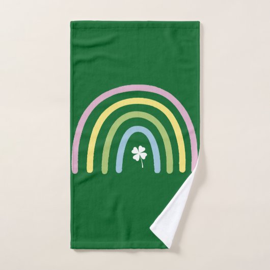 vierblättriges Kleeblatt Rainbow St Patrick's Day Handtuch (Handtuch)