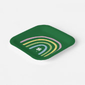 vierblättriges Kleeblatt Rainbow St Patrick's Day Pappteller (Gewinkelt)