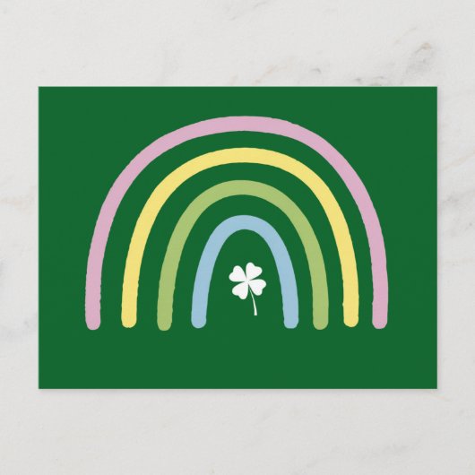 vierblättriges Kleeblatt Rainbow St Patrick's Day Postkarte (Vorderseite)