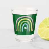 vierblättriges Kleeblatt Rainbow St Patrick's Day Schnapsglas (Vorderseite)