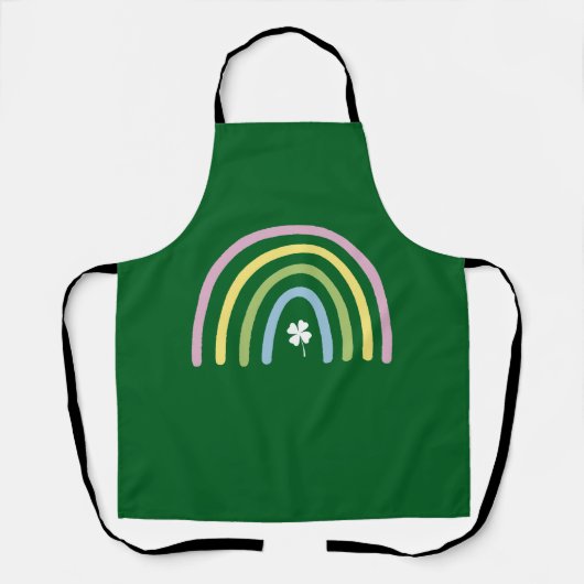 vierblättriges Kleeblatt Rainbow St Patrick's Day Schürze (Vorderseite)