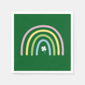 vierblättriges Kleeblatt Rainbow St Patrick's Day Serviette (Vorderseite)