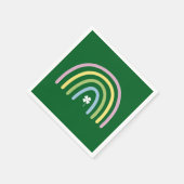 vierblättriges Kleeblatt Rainbow St Patrick's Day Serviette (Ecke)