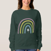 vierblättriges Kleeblatt Rainbow St Patrick's Day Sweatshirt (Vorderseite)