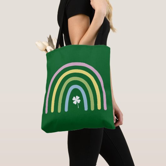 vierblättriges Kleeblatt Rainbow St Patrick's Day Tasche (Von Nahem)