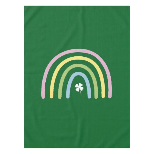vierblättriges Kleeblatt Rainbow St Patrick's Day Tischdecke (Vorderseite)