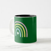 vierblättriges Kleeblatt Rainbow St Patrick's Day Zweifarbige Tasse (Vorderseite Links)