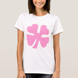 vierblättriges Kleeblatt - Rosa T-Shirt
